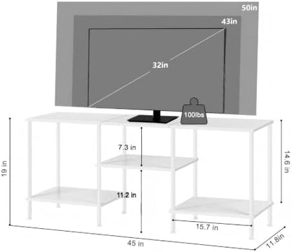 White TV Stand with Storage for 50 Inch TV Entertainment Center