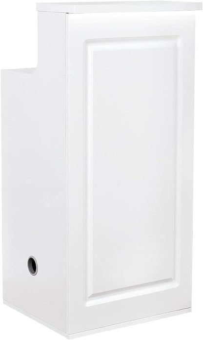 Dir Reception Area Counter, Receptionist Desk Lobby, Check-in Desk with LED Lights Valencia Side Storage in White