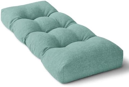 42 Inch Bench Cushion with Non-Slip Bottom - High Density Foam Tufted Long Seat Pad for Indoor Window, Dining, Piano & Garden Furniture(Light Green, 42x16x4)