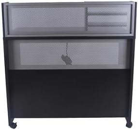 NBF Reception Desk Standing Height Workstation with Mobile Casters for Office Lobby, 48" W x 30" D, Espresso, At Work Collection