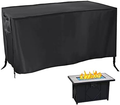 Waterproof Fire Pit Cover Rectangular 52"L x 34"W x 24"H Black