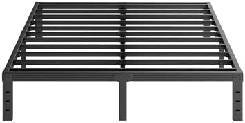 Queen Bed Frame, Heavy Duty 12" High Black Metal Platform Bed, Sturdy Steel, No Box Spring Needed, Noise-Free, Easy Assembly
