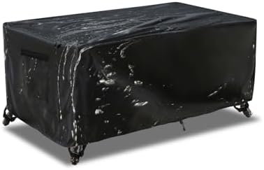 Outdoor Patio Coffee Table Cover, 600D Waterproof Heavy Duty Outdoor Table Cover, Patio Furniture Covers 48 x 28 x 16 inches Black