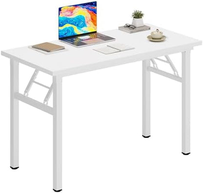 DlandHome 31.5 Inch Small Folding Computer Desk for Home Office, White