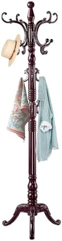 ZOZOE Wooden Coat Rack Stand,Vintage Coat Rack Freestanding with 14 Hooks