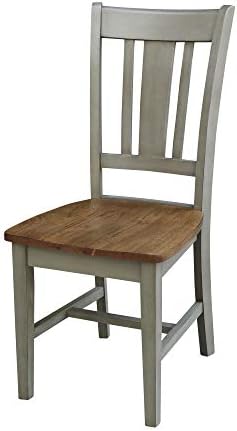 International Concepts San Remo Splatback Chair, Distressed Hickory/Stone