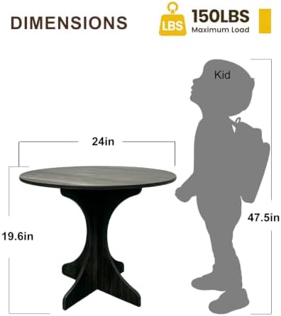 24In Gray Oak Round Side Table, Modern Accent End Table with Tripod Curved Base, Minimalist Sofa Side Table for Living Room Bedroom Balcony, Compact Circle Coffee Nightstand, Easy Assembly