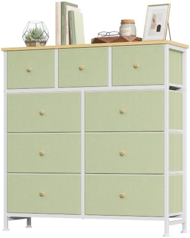 9 Drawer Dresser for Bedroom, Fabric Storage Drawer Unit