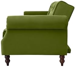 Legend Vansen 87.8 inchs Convertible Velvet Bed Sleeper Futon Sofas, Green
