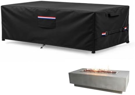 Outdoor Rectangular Fire Pit Cover for 56 Inch Firepit Table,56"Lx27"Wx15"H
