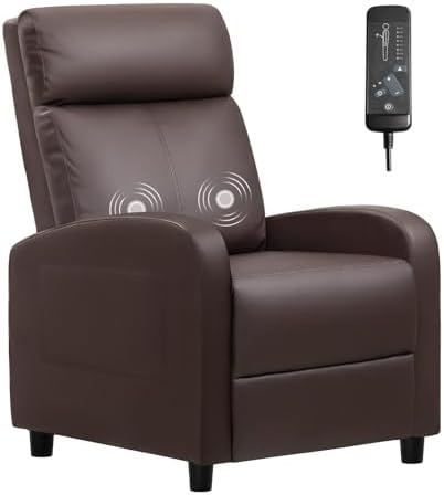 Furniwell Massage Recliner Chair for Living Room PU Leather Reclining Chair