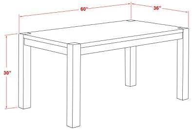 East West Furniture CN6-0N-T Celina Modern Kitchen Table - Rectangle Rustic Wood Dining Table , 36x60 Inch, Walnut