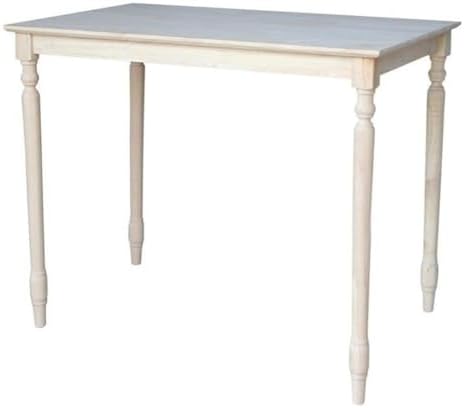 International Concepts Unfinished 42" Solid Dining Table with Turned Legs