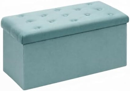 B FSOBEIIALEO Folding Storage Ottoman, 31.5" Long Ottomans Bench, Teal