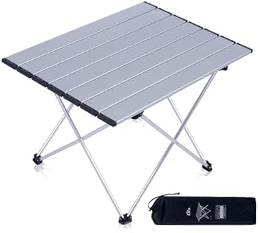 iClimb Ultralight Compact Camping Folding Table (Silver - L)
