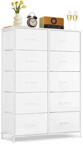 10-Drawer Dresser for Bedroom, Anti-Tip Tall Storage Organizer
