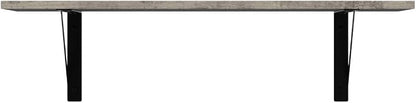 DINZI LVJ Wall Shelves, 23.6 x 7.9 x 6.1 Inch Floating Shelves for Wall, Set of 2, Easy-to-Install Wall Storage Ledges with Sturdy Metal Brackets for Living Room, Bathroom, Kitchen, Gray Wash