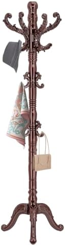 ZOZOE Wooden Coat Rack Stand,Vintage Coat Rack Freestanding with 14 Hooks