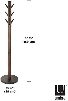 Umbra Flapper Coat Rack, Flip Down Clothing Rack, 9 Hooks, Black/Walnut