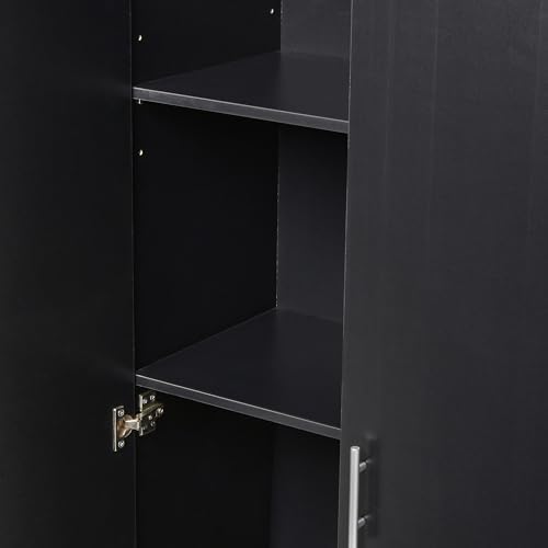 Amazon Basics Storage Cabinet for Kitchen Pantry, Freestanding with 4 Shelves, Black