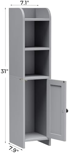 Small Bathroom Storage Cabinet, Narrow Toilet Paper Cabinet