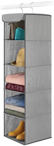 Whitmor 5 Section Closet Organizer - Hanging Shelves with Sturdy Metal Frame
