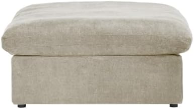 JACH Storage Ottoman for Living Room, Cushion Cover Removable, Minimalist Footstool, Breathable Storage Ottomans for Living Room Apartment (Khaki)
