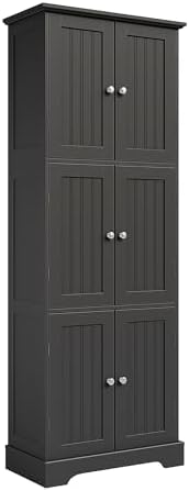 ChooChoo 63.2" Tall Bathroom Storage Cabinet with 6 Doors, Pantry Cabinet