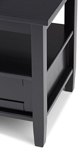 SIMPLIHOME Warm Shaker 20" Wide End Tables in Black (Set of 2)