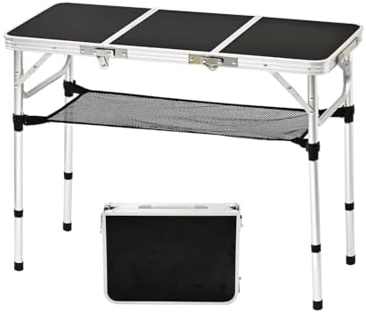 YihuiKo 3ft Folding Table, Portable Camping Table with Storage Net
