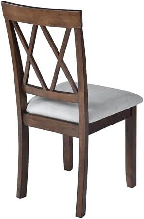 Merax Wood Farmhouse Upholstered Dining Chair Set of 2, Brown