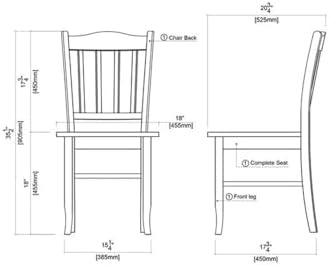 Boraam Shaker Dining Room Side Chairs, Set of 2 - Oak