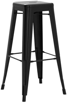 Yaheetech 30 Inch Metal Bar Stools Set of 4, Stackable Barstools, Black