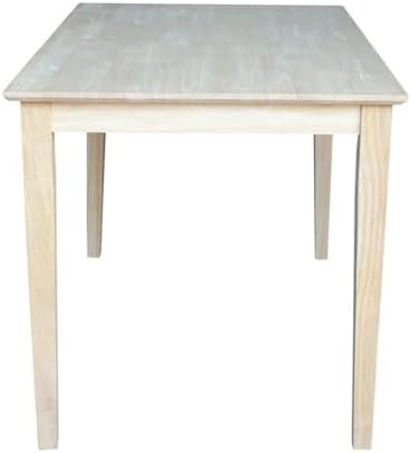 International Concepts Table Top Solid with Wood Standard Height Shaker Legs, 30 by 48-Inch, Unfinished