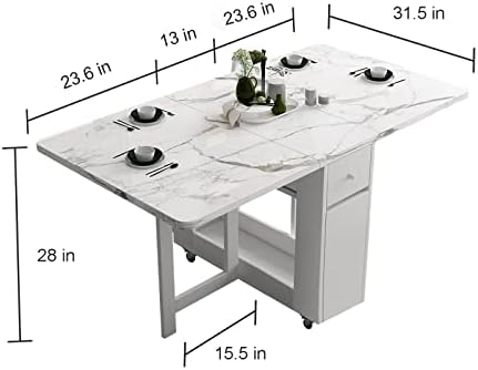 Folding Dining Table with Storage, Kitchen Table for Small Spaces