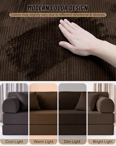 78.8" Convertible Sofa Bed, High Back Boneless Couch for Living Room