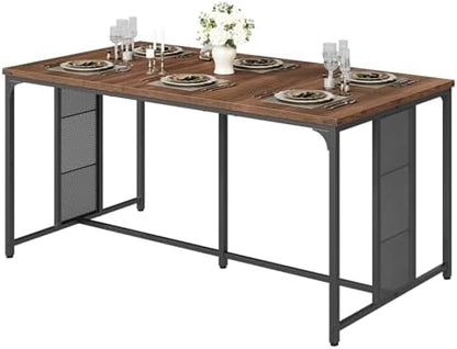 63" Dining Table for 6-8 People, Modern Large Kitchen Table