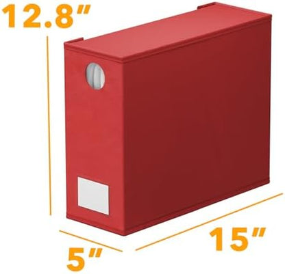 SpaceAid 4 Pack Bed Sheet Organizers and Storage, Foldable Sheet Organizer for Linen Closet, Sheets Set Folder Keeper with Window XL (Queen & King Size) Bedding Container (Red, 4 Pack)