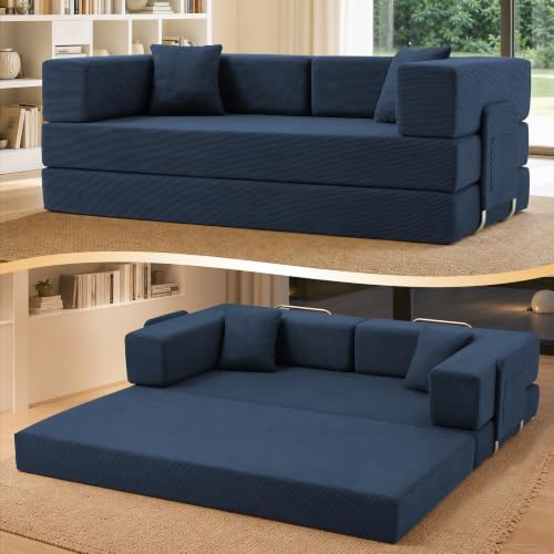 78.8" Convertible Sofa Bed, Boneless Couch for Living Room.