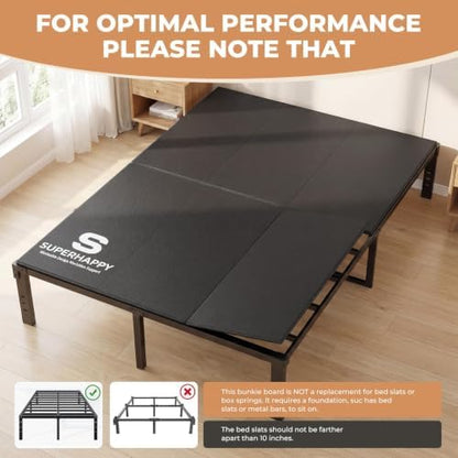 Bunkie Board Twin Size (38x75") - Heavy Duty Low Profile Bed Board for Mattress Support, Stops Sagging on Platform Beds & Sleeper Sofas - Breathable, Noise Minimizing & Moisture Resistant Foundation