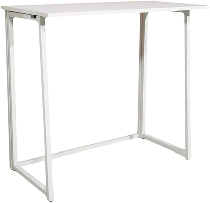 Folding Desk, Simple Assembly Computer Table, Simple Collapsible Space-Saving Home Office Desk for Small Room, Office, Bedroom, Living Room, Game Room, Study Table, Laptop Desk White
