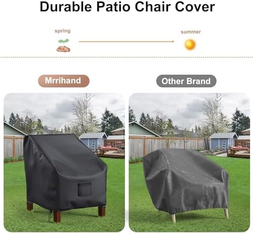 Patio Chair Covers Waterproof, Mrrihand Lounge Deep Seat Cover, Heavy Duty Outdoor Lawn Patio Furniture Covers (31" W x 38" D x 30" H - 2 Pack)