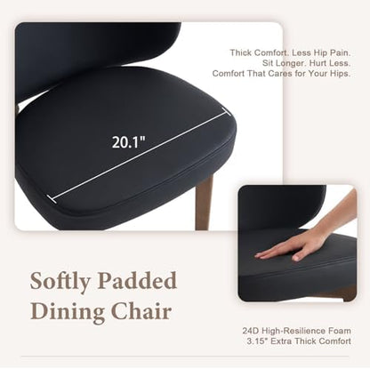 YOUNUOKE Single Dining Chair, Modern Black Dining Room Chairs