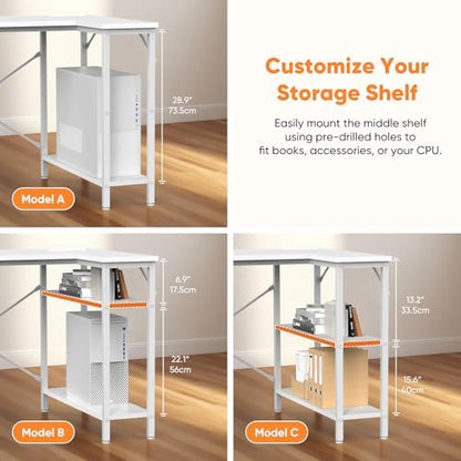 DUMOS L Shaped Desk with Drawers, Gaming Desk with Storage, 47 Inch
