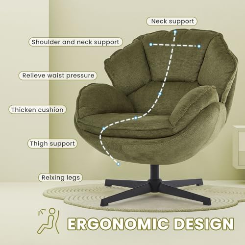 IWMH Swivel Accent Chair Set of 2,Upholstered Lounge Chair for Living Room