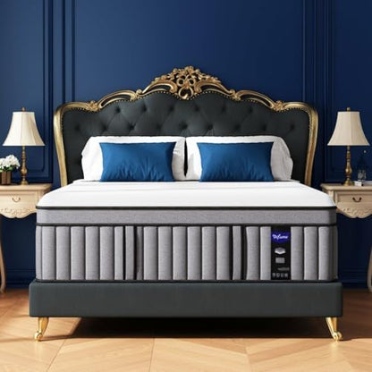 Upgraded Luxury 18 Inch King Size Hybrid Mattress in a Box, Firm Feel