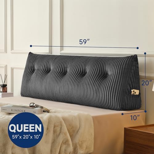 Z-hom Headboard Pillow, Wedge Backrest Cushion, Queen Size,NO Roll Pillow