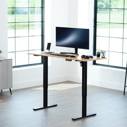 VIVO Electric Standing Desk, Solid 1-Piece 60" x 24" Real Bamboo Top