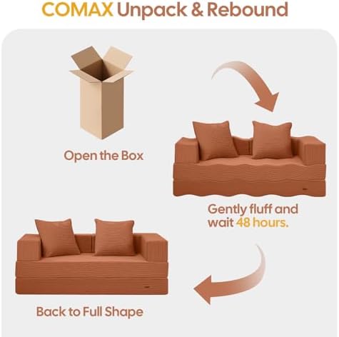 COMAX Boneless Futon Sofa Bed, 59" Small Low-Profile Floor Couch