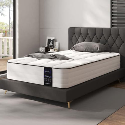 LETMOON 10 Inch Twin Hybrid Mattress, Pocket Spring Medium in Box